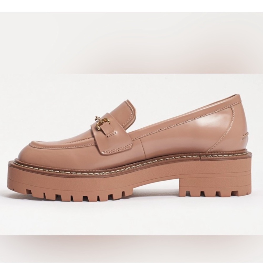 Sam Edelman x Anthropologie Laurs Lug Sole Loafer in Maple Sugar (Nude) US 8.5 - Picture 3 of 16
